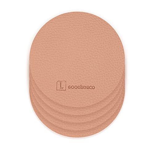 Coasters for Drinks Set of 5 - PU Leather-based Coasters, Coasters for Desk Cup Tea Coffee Beer, Pastel Coloration Coaster, Ornamental for Kitchen Workplace Homedecor (Spherical, Pink).