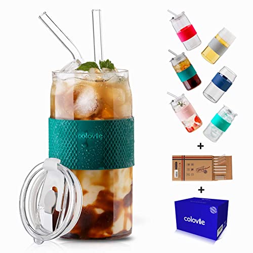 6-Piece Set of Can Shaped Drinking Glasses with Lids and Straws - Perfect for Iced Coffee, Soda, Beer and More, Securely Boxed for Gifting.