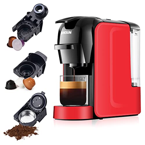 Experience Barista-Quality Coffee at Home with the Ultimate 19 Bar Capsule Espresso Machine - Compatible with Nespresso OriginalLine, Dolce Gusto Pods and Ground Espresso!