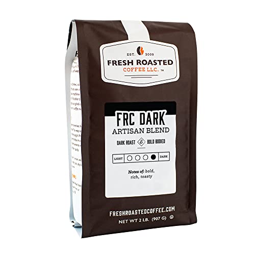 Fresh Roasted Coffee, FRC Dark Roast Mix, 2 lb (32 oz), Kosher, Complete Bean.
