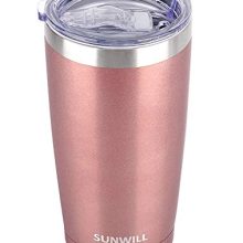 Stay Refreshed on the Go with Sunwill 20oz Stainless Steel Travel Tumbler in Elegant Rose Gold