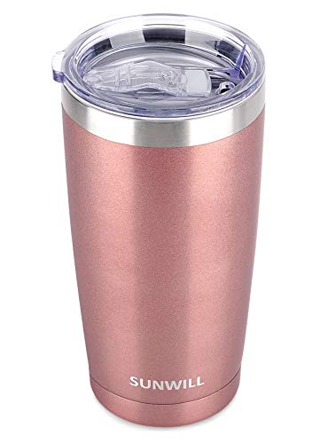 Stay Refreshed on the Go with Sunwill 20oz Stainless Steel Travel Tumbler in Elegant Rose Gold