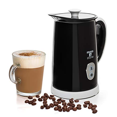 Effortlessly Make Café-Quality Drinks with Moss & Stone's Automatic Electric Milk Frother - Perfect for Lattes, Cappuccinos, Hot Chocolate, and More!