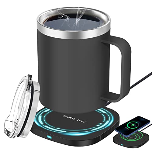 Coffee Mug Warmer and Mug Set with Wireless Smart Charging