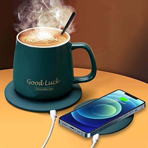 Smart Coffee Mug Warmer Set with Wireless Charging