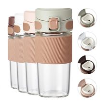 Light Green 16 oz Reusable Coffee Cup with Leak-Proof Lid and Silicone Sleeve - BPA-Free Travel Mug