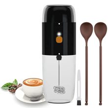 Versatile Milk Frother and Coffee Grinder Combo -  with our 2-in-1 Electric Milk Frother & Coffee Grinder. Enjoy 19,000 RPM Coffee Grinding Power and Create Barista-Quality Cappuccinos, Lattes, Frappes, Matcha, and Hot Chocolate. Available in Black.