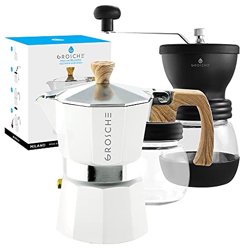 Milano Stovetop Espresso Maker (3-Cup, White) with