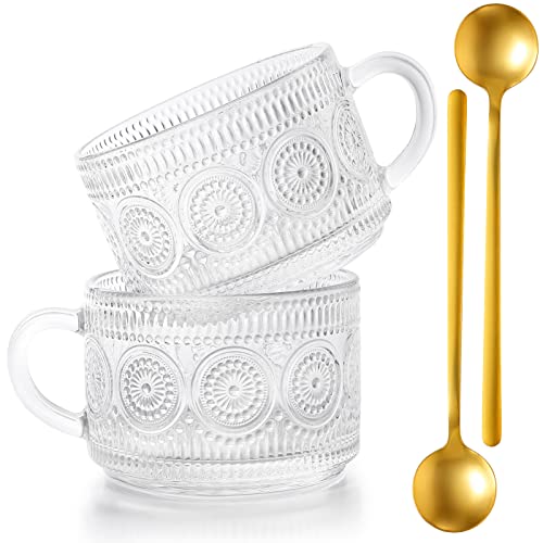 Thanksgiving Glass Coffee Mugs with Spoons