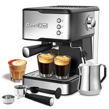 Geek Chef Espresso Machine - , 1.5L Water Tank, 950W - Perfect for Home Baristas, Black & Stainless Steel