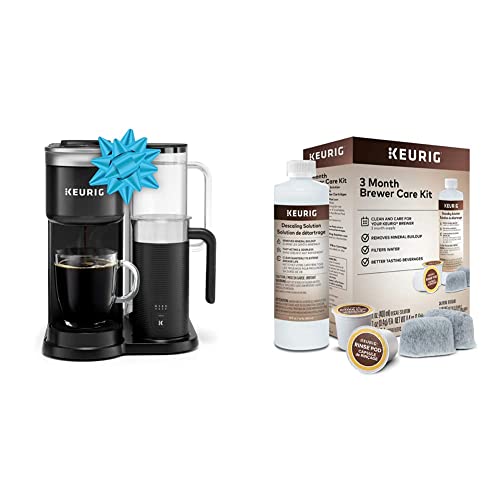 Keurig K-Café Single Serve Coffee Maker Bundle with 3-Month Maintenance Kit in Black.