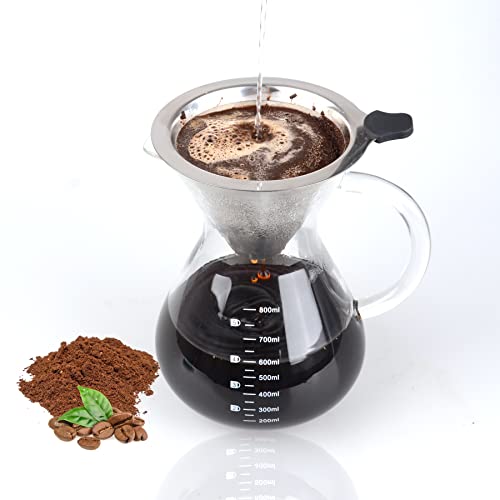 Elegant Glass Pour-Over Coffee Maker - Manual Brewing with a Clear View of the Perfect Cup