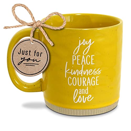 Experience a Daily Reminder of Powerful Words with Lighthouse Christian Products' 16oz Coffee Mug featuring Joy, Peace, and Love.