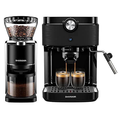 Espresso Machine and Conical Coffee Grinder Bundle - Elevate Your Coffee Experience