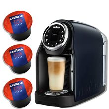 Lavazza Espresso Maker Stylish Professional LB1201, 18.6 Fl Oz Tank & Direct Water Connection Single Serve Espresso Machine & Blue Capsules 100-Pack Prime Class Barista at Residence.