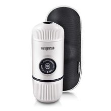 Upgrade Your Coffee Game with the Nanopresso Portable Espresso Maker and Protective Case Bundle - Perfect for Travel, Camping, and the Office in New Chill White!