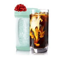Mint Blue Reusable Iced Coffee/Beverage Cooler - 12.5 Oz, Improved Durability, Ready in 1 Minute for Iced Tea, Wine, Alcohol, Juice.