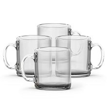 Clear Glass Coffee Mugs - Set of 13oz Crystal Cups - Perfect for Lattes and Hot Beverages