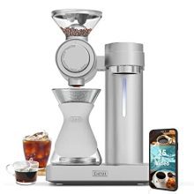 Gevi 4-in-1 Smart Pour-over Coffee Machine Fast Heating Brewer With Constructed-In Grinder, 51 Step Grind Setting, Computerized Barista Mode, Customized Recipes, Descaling Operate, Aluminum, 1000W.