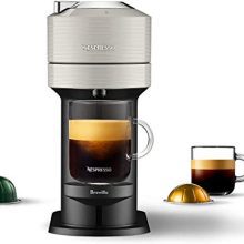 Experience the Best of Both Worlds with the Nespresso Vertuo Next Coffee and Espresso Machine by Breville in Light Grey.