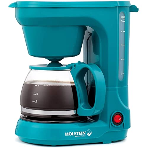 Blue 5-Cup Compact Coffee Maker