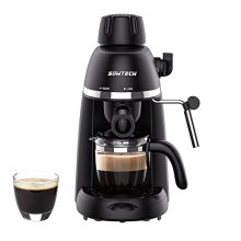 Indulge in Perfectly Brewed Espresso, Cappuccino, and Latte with our 3.5 Bar Coffee Maker featuring a Steam Milk Frother - Black