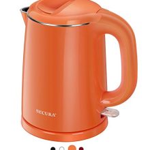 Orange Secura Electric Kettle with Auto Shut-Off and Boil-Dry Safety, Perfect for Tea and Coffee, 1.0L Capacity
