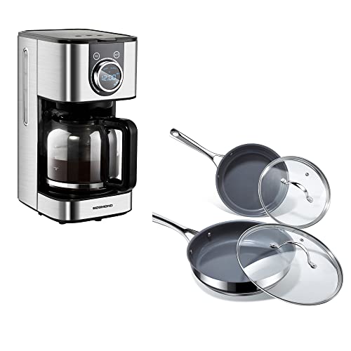 Start Your Day Right with Our Drip Coffee Maker & Frying Pan Set - The Perfect Combo for Breakfast Lovers.