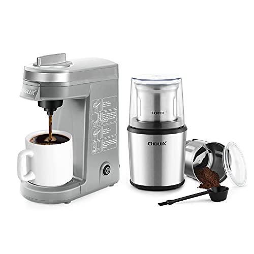CHULUX Single Serve Coffee Maker with Electric Wet & Dry Coffee Grinder - Your Perfect Coffee Companion