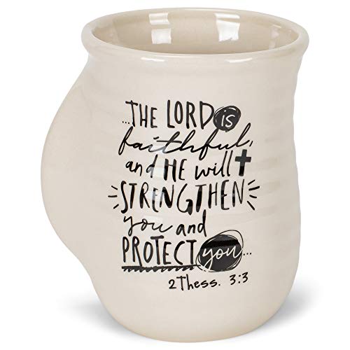 Lighthouse Christian Products "The Lord is Faithful" White 14 Ounce Ceramic Handwarmer Mug
