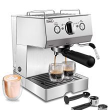 Gevi 15 Bar Pump Pressure Espresso Machine with Milk Foaming Steam Wand for Cappuccino, Latte, Mocha - 1.5L Water Tank.