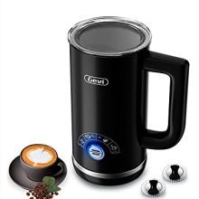 Gevi Milk Frother, 4 in 1 Automatic Electric Milk Steamer, Chilly and Scorching Milk Foam Maker & Milk, Chocolate Hotter for Cappuccino, Scorching Sweets, Macchiato, Latte, NTC Temperature Management System, Black