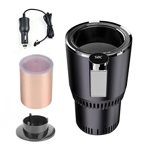12V/24V Sensible Temperature Management Travel Espresso Mug for Automotive/Truck, Electrical Heated Travel Mug 450ML Stainless Metal Tumbler Sensible Heating Cup Maintain Milk Heat LCD Show Easily Washing Protected.