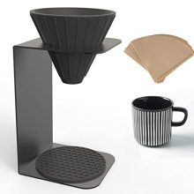 Complete Pour Over Coffee Maker Set with Ceramic Cup and Accessories for Home or Office Brewing.