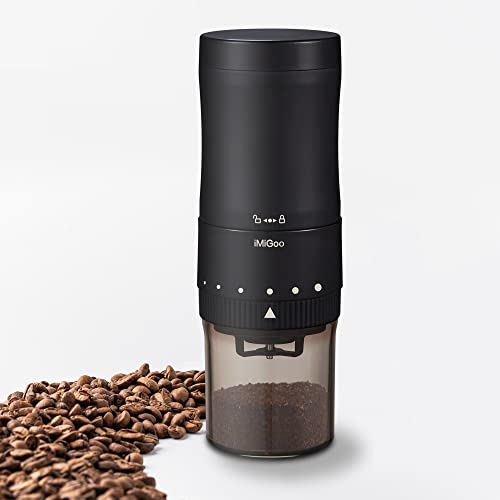 Upgrade Your Coffee Game with Conical Ceramic Burr Grinder - Portable Electric Slow Grinder for Perfect Espresso, Pour Over, Drip, Percolator, Chemex, Cold Brew and French Press, with Upgraded Grinding Bin and Adapter.