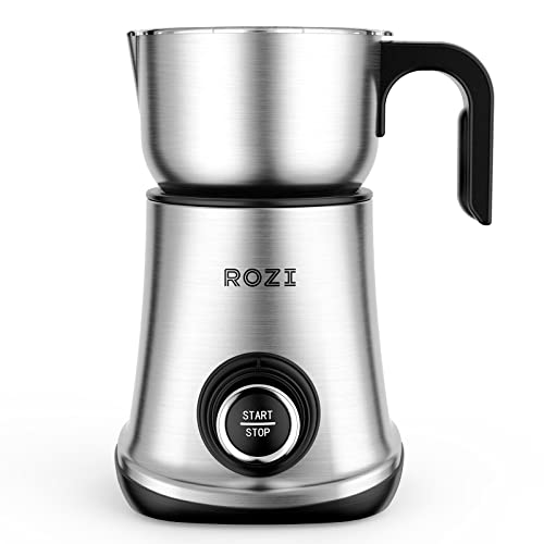 Rozi 5 in 1 Electric Milk Frother and Steamer, Detachable Stainless Steel Milk Jug with Dishwasher Secure