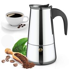 Stainless Steel 6-Cup Stovetop Espresso Maker - Classic Italian Moka Pot for Full-Bodied Espresso.