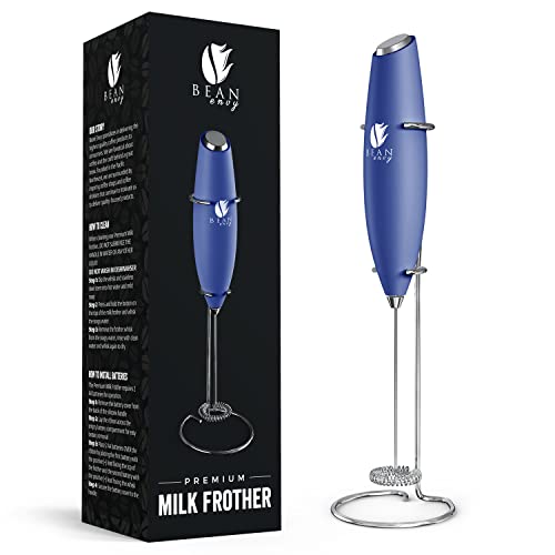 Bean Envy Mini Milk Frother - Elevate Your Coffee Experience in Blue