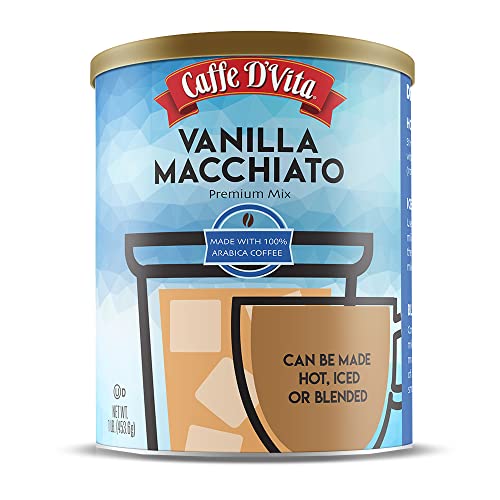 Indulge in the Deliciously Creamy and Healthy Caffe D’Vita Vanilla Macchiato Instant Coffee Drink - Gluten-Free, Cholesterol-Free, and Trans Fat-Free!
