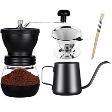 Ultimate Coffee Brewing Set: Manual Grinder, Glass Jars