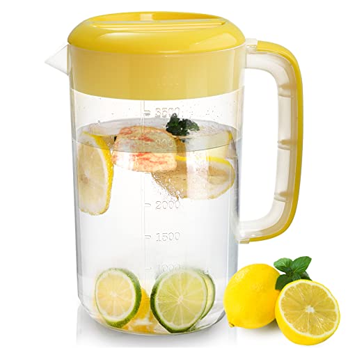 Large Water Carafe Gallon Plastic Straining Pitcher