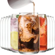 Can Glass Set of 10 - Elegant 16oz Beer, Cocktail