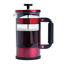 Primula Melrose French Tea Maker, Stainless Metal Espresso Press, Premium Filtration with No Grounds, Warmth Resistant Borosilicate Glass, 8 Cup, Pink.