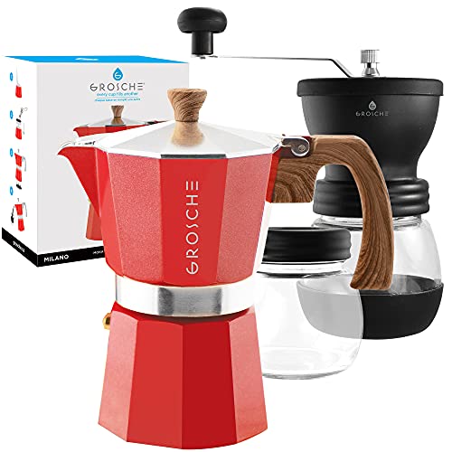 Milano Stovetop Espresso Maker Red, a 6-cup