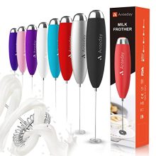 Milk Frother, Frother for Espresso, Frother Handheld, 2022 Improve Matcha Whisk Drink Mixer Christmas Espresso Items for Mother Ladies, Espresso Frother for Lattes Cappuccino Sizzling Chocolate, Black.