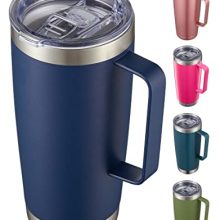 Coffee Tumbler Mug with Lid and Straw