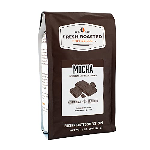 Fresh Roasted Mocha Flavored Coffee - 2 lb (32 oz) Whole Bean, Medium Roast, 