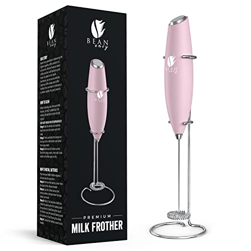 Upgrade Your Coffee Game with Bean Envy's Pink Handheld Milk Frother - Perfect for Lattes, Hot Chocolates, Shakes, and More!