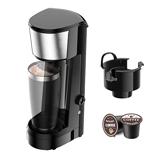 Compact K-Cup Compatible Single Serve Coffee Maker with 6-14oz Reservoir - Perfect for Small Spaces