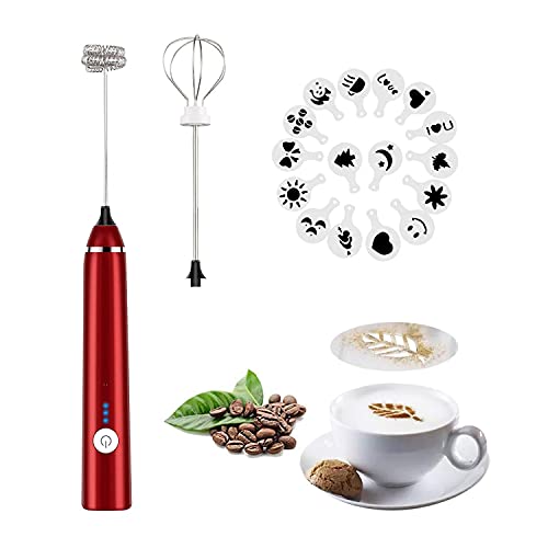 Purple Rechargeable Milk Frother 1.0 - Handheld Electric Foam Maker with Stainless Steel Whisks